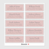 Chic Typografie Pink Wedding Guest Address Labels (Blatt)