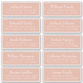 Chic Typografie Pink Wedding Guest Address Labels (Vorderseite)