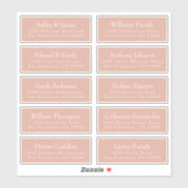 Chic Typografie Pink Wedding Guest Address Labels (Blatt)