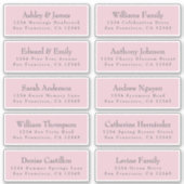 Chic Typografie Pink Wedding Guest Address Labels (Vorderseite)