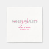 Chic Typografie Sie sagte Yes Paper Napkin Serviette (Vorderseite)