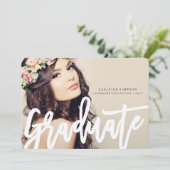 Chic Typografy Abschluss Annoucement Ankündigung (Stehend Vorderseite)