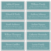 Chic Typografy Aquamarin Wedding Guest Address Lab Aufkleber (Vorderseite)