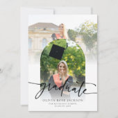 Chic Typografy Arch Foto Abschluss Ankündigung (Vorderseite)