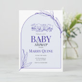 Chic Typografy Baby Shower Einladung (Stehend Vorderseite)