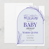 Chic Typografy Baby Shower Einladung (Vorne/Hinten)