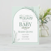Chic Typografy Baby Shower Einladung (Stehend Vorderseite)