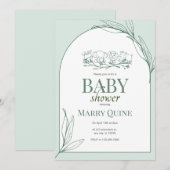 Chic Typografy Baby Shower Einladung (Vorne/Hinten)