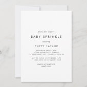 Chic Typografy Baby Sprinkle Einladung (Vorderseite)
