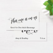 Chic Typografy Black and White Drinks Tickets (Schreibtisch)