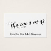Chic Typografy Black and White Drinks Tickets (Vorderseite)