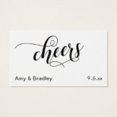 Chic Typografy Black and White Drinks Tickets (Rückseite)