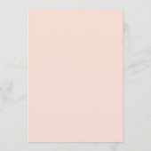 Chic Typografy Blush Pink Floral Wedding Menükarte (Rückseite)