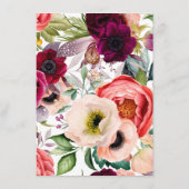 Chic Typografy Bohemisch Floral Wedding Menükarte (Rückseite)