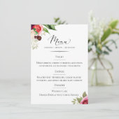 Chic Typografy Bohemisch Floral Wedding Menükarte (Stehend Vorderseite)