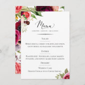 Chic Typografy Bohemisch Floral Wedding Menükarte (Vorne/Hinten)