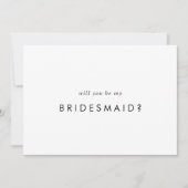 Chic Typografy Bridesmaid Vorschlagskarte Einladung (Vorderseite)