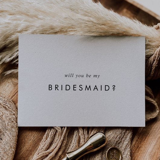Chic Typografy Bridesmaid Vorschlagskarte Einladung