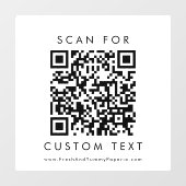 Chic Typografy Business Custom QR Code Fensteraufkleber (Blatt)