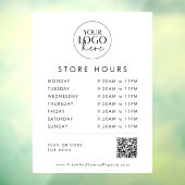 Chic Typografy Business-Logo QR-Code Geschäftszeit Fensteraufkleber (Blatt 3)