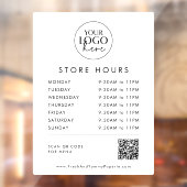 Chic Typografy Business-Logo QR-Code Geschäftszeit Fensteraufkleber (Blatt 2)