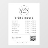 Chic Typografy Business-Logo QR-Code Geschäftszeit Fensteraufkleber (Blatt)