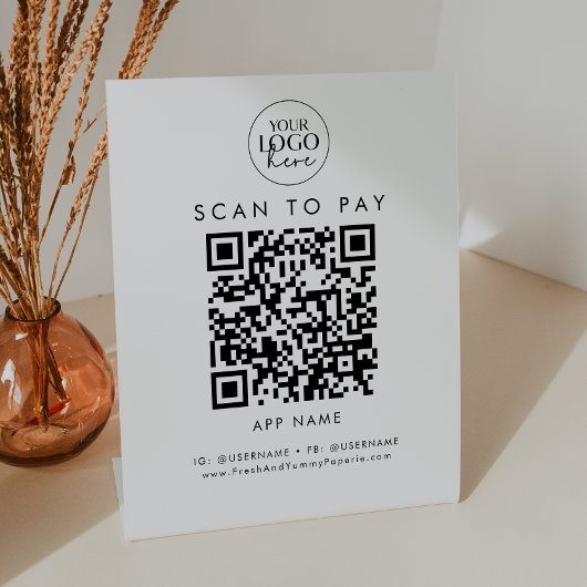 Chic Typografy Business Logo Scan zu bezahlen Sockelschild