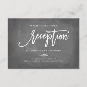 Chic Typografy Chalkboard Empfang Unterkunft Begleitkarte (Vorderseite)