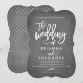 Chic Typografy Chalkboard Hochzeit Einladung (Vorne/Hinten)