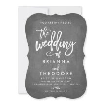 Chic Typografy Chalkboard Hochzeit Einladung