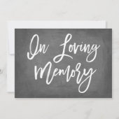 Chic Typografy Chalkboard in Love Memory Print Einladung (Rückseite)