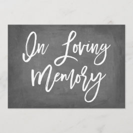 Chic Typografy Chalkboard in Love Memory Print Einladung