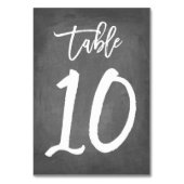 Chic Typografy Chalkboard Tischnummer | Tabelle 10 (Rückseite)