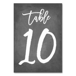 Chic Typografy Chalkboard Tischnummer | Tabelle 10