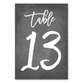 Chic Typografy Chalkboard Tischnummer | Tabelle 13