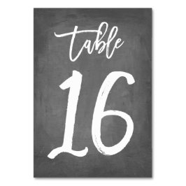 Chic Typografy Chalkboard Tischnummer | Tabelle 16