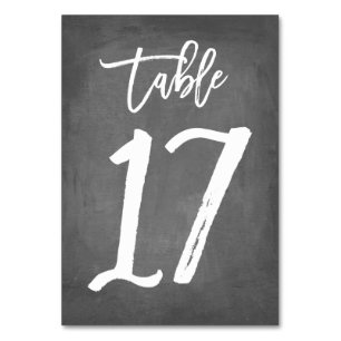 Chic Typografy Chalkboard Tischnummer Tabelle 17