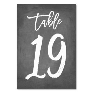Chic Typografy Chalkboard Tischnummer Tabelle 19