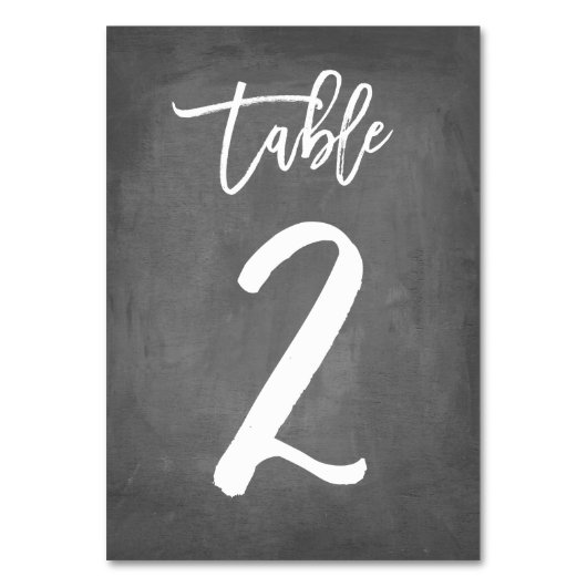 Chic Typografy Chalkboard Tischnummer | Tabelle 2 (Rückseite)