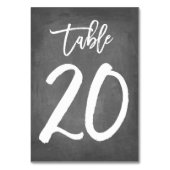 Chic Typografy Chalkboard Tischnummer | Tabelle 20 (Vorderseite)