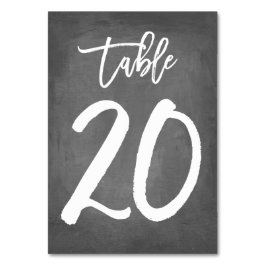 Chic Typografy Chalkboard Tischnummer | Tabelle 20