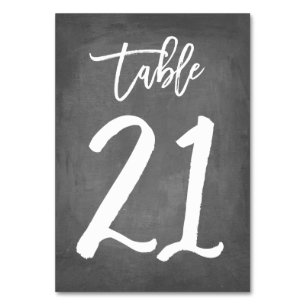 Chic Typografy Chalkboard Tischnummer Tabelle 21