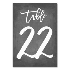 Chic Typografy Chalkboard Tischnummer | Tabelle 22