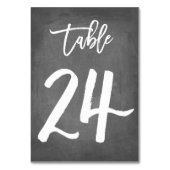 Chic Typografy Chalkboard Tischnummer | Tabelle 24 (Vorderseite)