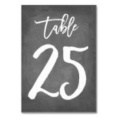 Chic Typografy Chalkboard Tischnummer | Tabelle 25 (Vorderseite)
