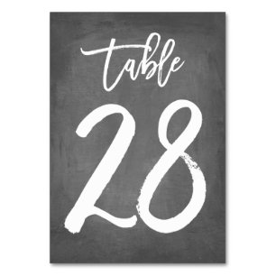 Chic Typografy Chalkboard Tischnummer Tabelle 28