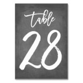 Chic Typografy Chalkboard Tischnummer | Tabelle 28 (Rückseite)