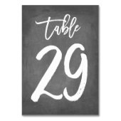 Chic Typografy Chalkboard Tischnummer | Tabelle 29 (Vorderseite)