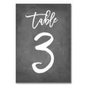 Chic Typografy Chalkboard Tischnummer | Tabelle 3 (Rückseite)