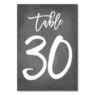 Chic Typografy Chalkboard Tischnummer Tabelle 30
